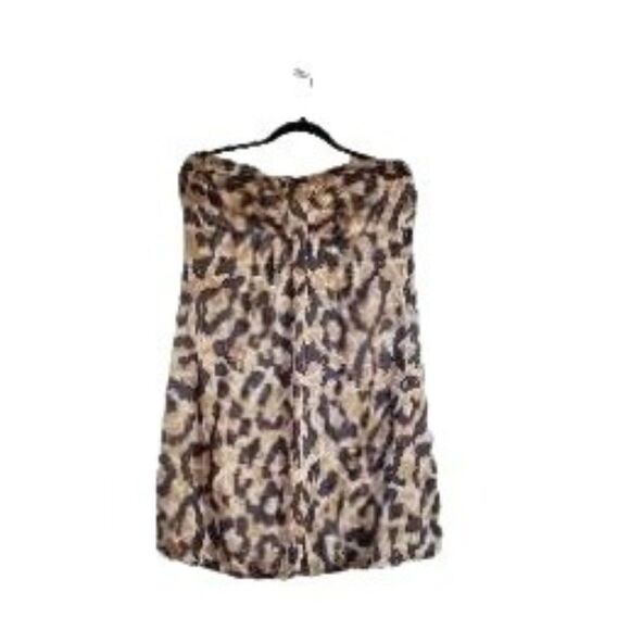 Donna Ricco Womens Dress Leopard Print 12 Strapless Plus-Size Bubble Dress 12 - Picture 1 of 5